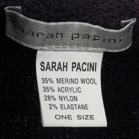 Sarah Pacini Purple Wool-Blend Knit Cowl-Neck Cropped Sweater - Picture 8 of 9